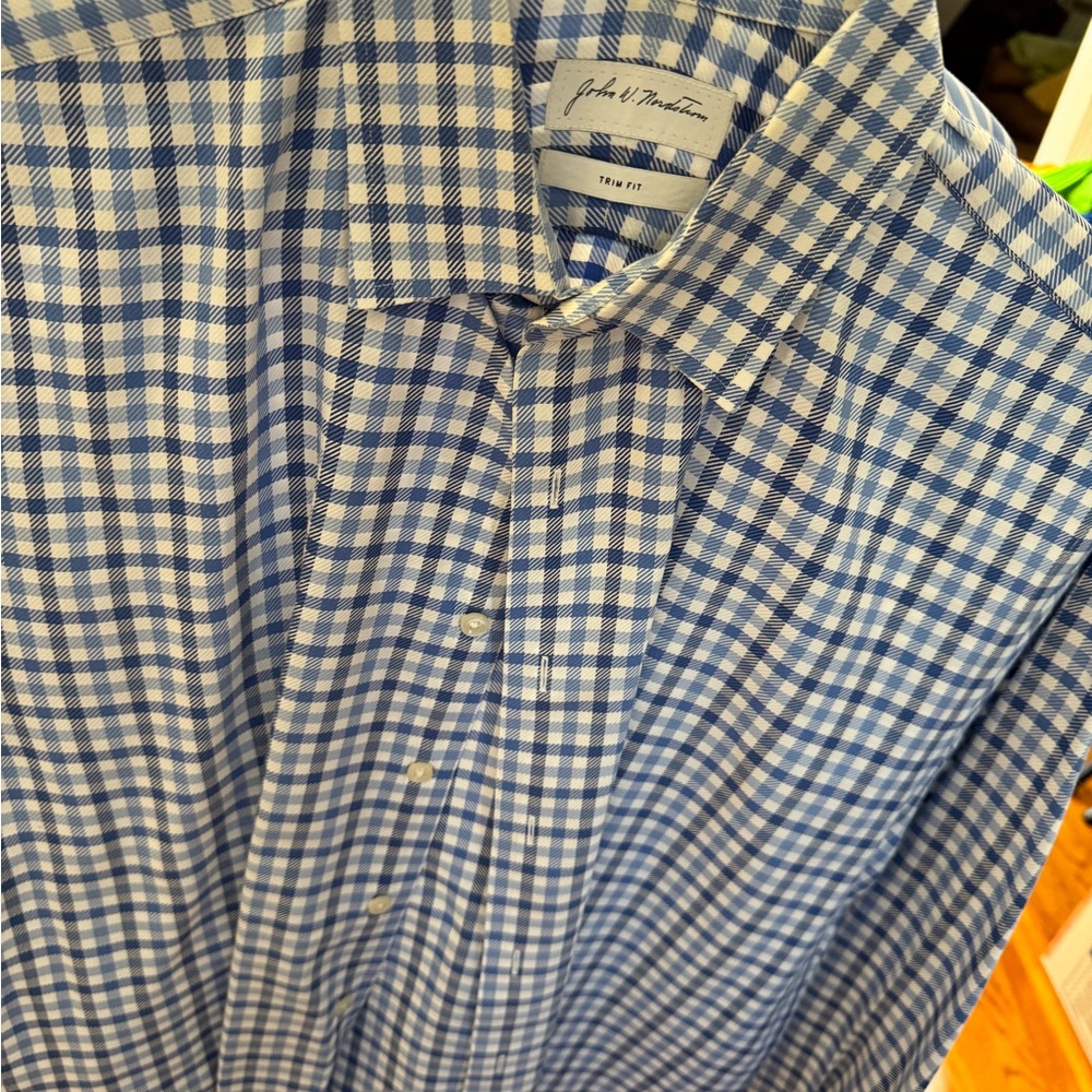 John W. Nordstrom Men's Blue Plaid Shirt